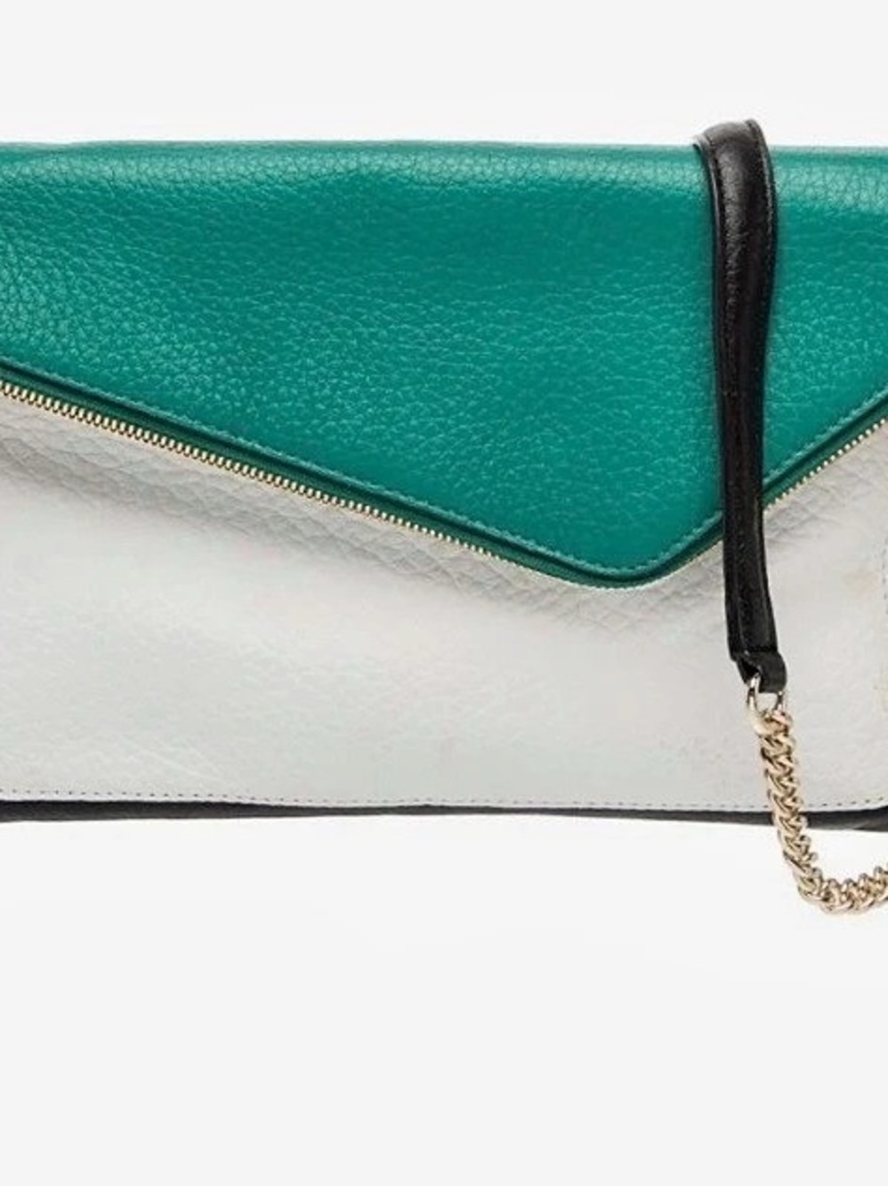 Henri Bendel Colorblock Crossbody Bag in Green & White
